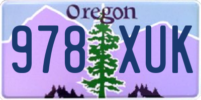 OR license plate 978XUK