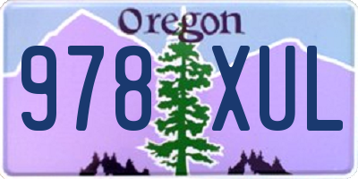 OR license plate 978XUL