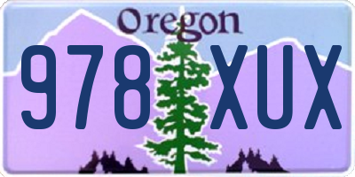 OR license plate 978XUX