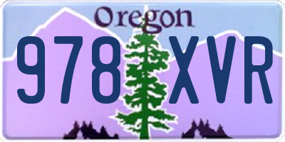 OR license plate 978XVR
