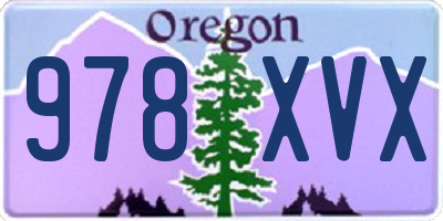 OR license plate 978XVX