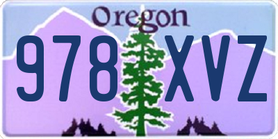 OR license plate 978XVZ