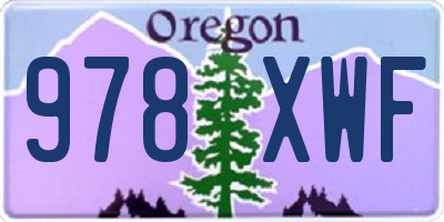 OR license plate 978XWF