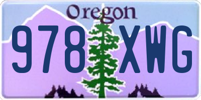OR license plate 978XWG