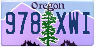 OR license plate 978XWI
