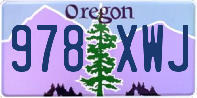 OR license plate 978XWJ