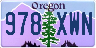 OR license plate 978XWN