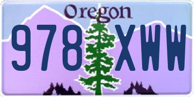 OR license plate 978XWW