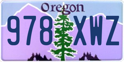 OR license plate 978XWZ