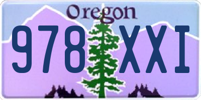 OR license plate 978XXI