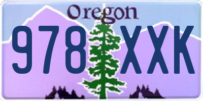OR license plate 978XXK