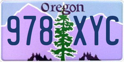 OR license plate 978XYC