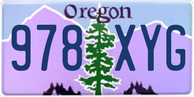 OR license plate 978XYG