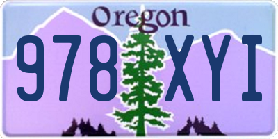 OR license plate 978XYI