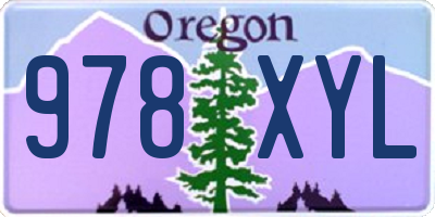 OR license plate 978XYL