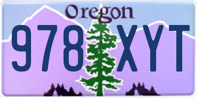 OR license plate 978XYT