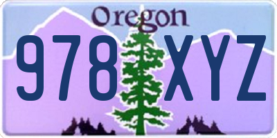 OR license plate 978XYZ