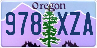 OR license plate 978XZA
