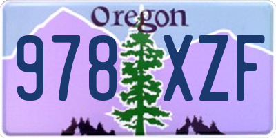 OR license plate 978XZF