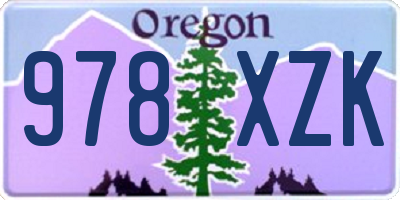OR license plate 978XZK