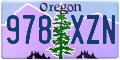 OR license plate 978XZN