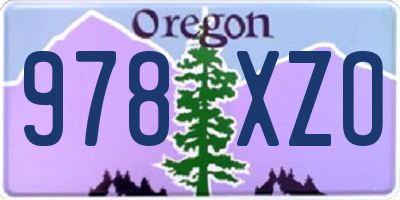 OR license plate 978XZO