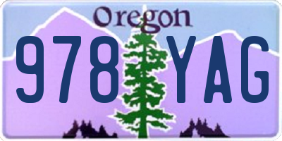 OR license plate 978YAG