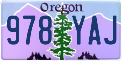 OR license plate 978YAJ