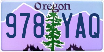 OR license plate 978YAQ