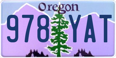 OR license plate 978YAT