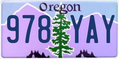 OR license plate 978YAY