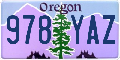 OR license plate 978YAZ