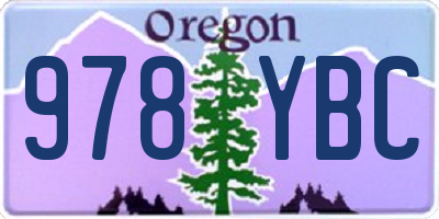 OR license plate 978YBC