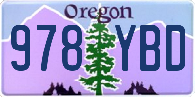 OR license plate 978YBD