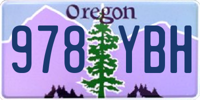OR license plate 978YBH