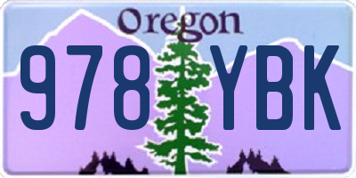 OR license plate 978YBK