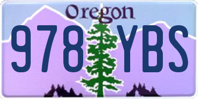 OR license plate 978YBS