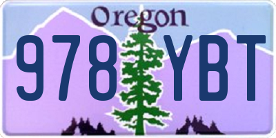 OR license plate 978YBT