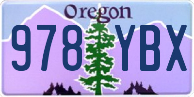 OR license plate 978YBX