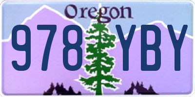 OR license plate 978YBY