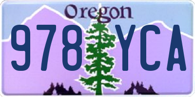 OR license plate 978YCA