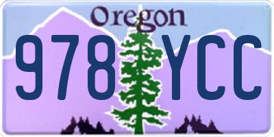 OR license plate 978YCC