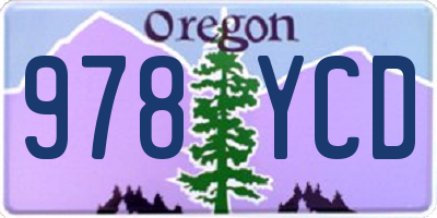 OR license plate 978YCD