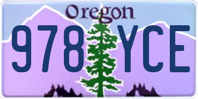OR license plate 978YCE