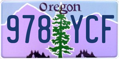 OR license plate 978YCF