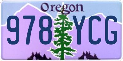 OR license plate 978YCG