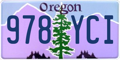 OR license plate 978YCI