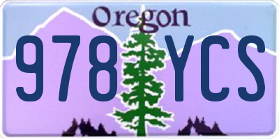 OR license plate 978YCS