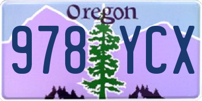 OR license plate 978YCX