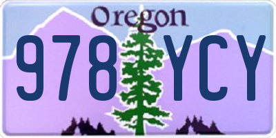 OR license plate 978YCY